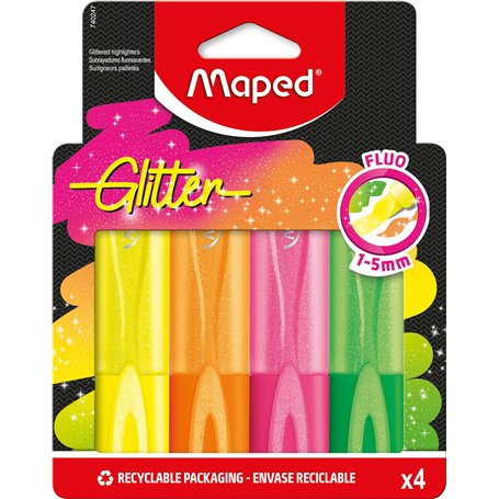 Maped - 740247-4 Surligneurs Fluo Glitter