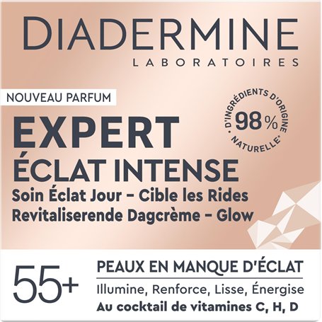 Diadermine - Expert Crème Visage Eclat Intense Jour - Soin raviveur d'éclat jour - Peaux matures et exigeantes - Illumine