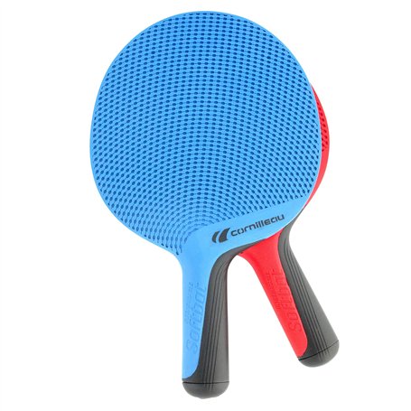 Cornilleau - SOFTBAT Pack Duo - 2X Raquettes de ping Pong d'extérieur éco-conçues et ultradurale - Bleu et Rouge