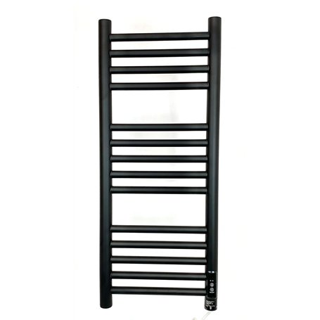 Greened House Sèche-serviettes électrique noir 300 mm x 720 cm (l x H) avec minuterie intégrée