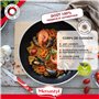 MENASTYL - Set de 8 pièces IRIS - 1 casserole 20cm + 2 poêles 24/28cm + 1 couvercle 20cm + 1 poignée amovible + 1 cuillère + 2 s