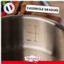 MENASTYL - Casserole Triply 20cm en inox - Fabriquée en France - Compatible tous feux dont induction