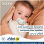 BIOLANE - Attache tétine bébé - Pour tétine sans anneau - Tissu 100% coton - Vert Menthe - Fixation Silicone - Clip en bois et m