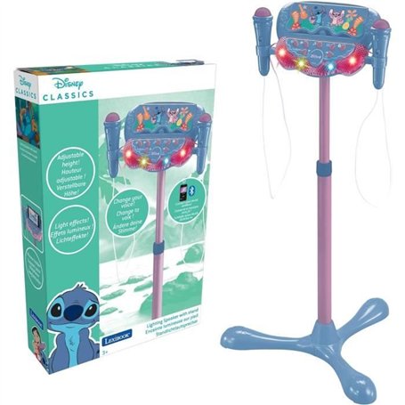 Microphone Stitch sur pied ajustable lumineux avec enceinte