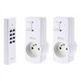 Zenitech - Lot de 2 prises 10A 2P+T télécommandées avec télécommande - Blanc