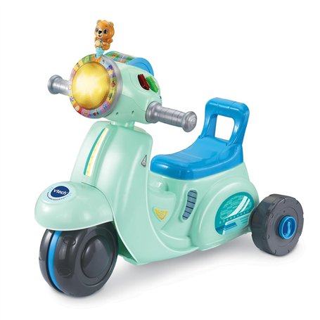 VTech - Porteur Scooter Interactif 3 en 1 Bleu