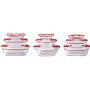 Pyrex Cook & Heat - Lot de 9 Boites - Tailles et Formes Différentes - Verre Borosilicate - Couvercle Hérmétique spécial Micro-On