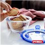 Pyrex Cook & Go - Lot de 5 LunchBox Rondes - 0,2L - Verre Borosilicate - Compatible four, micro-ondes, lave-vaisselle - Made in