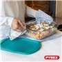 Pyrex Cook & Store - Lot de 3 Boîtes de Conservation Carrées en Verre avec Couvercles - 0,35L, 1L, 2,2L - Verre Borosilicate - L