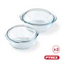 Pyrex 4 In 1 - Lot de 2 Cocottes 1L - Verre Borosilicate - Cuisson Four Façon Vapeur - Cuisine Mijotée - Compatible micro-ondes