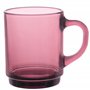 Duralex® - Lot de 6 Mugs en Verre Trempé Prune 26cl - Collection Versailles Ultra Résistants et Empilables – Fabrication Françai