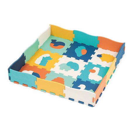 LUDI - Tapis Bords Et Coins - Jeu D'Encastrement - Éveil Bébé - Amortit Les Chocs