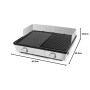 riviera&bar - Combiné Plancha Grill Professionnelle QPL800 - Bi-Zone - 1910 cm² de Zone de Cuisson Réglable - Idéale pour 8 à 10
