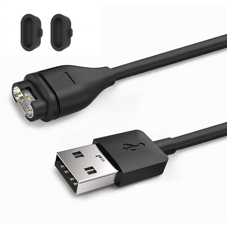 PH26Ⓡ Câble de charge + 2 Bouchons Anti-poussière compatibles avec GARMIN Fenix 6 6S 6X Pro