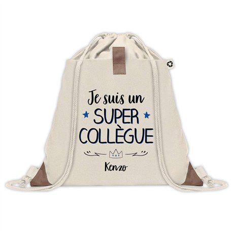 Planetee Sac à dos avec pochette Kenzo Super Collègue | Sac de Sport et Gym avec cordelettes en Toile | Idée Cadeau Collègue Noë