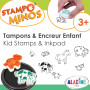 Aladine - Stampo Minos Animaux de la Ferme - Kit Tampons Enfant - Activités Manuelles Fille et Garçon - Encre Lavable - Jouets e