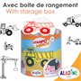 Aladine - Stampo Minos Chantier - Kit Tampons Enfant - Activités Manuelles Fille et Garçon - Encre Lavable - Jouets et Jeux Créa