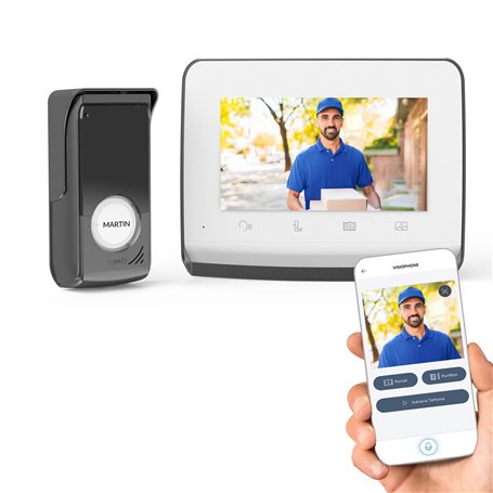 somfy 1871229 – Visiophone V350 Connect | Interphone connecté | Ecran 7 pouces | Vision nocturne | Gestion des visites à distanc