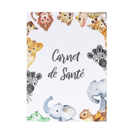 COL Protège carnet de santé Animaux Jungle Fabrication Française Porte étui bébé Enfants