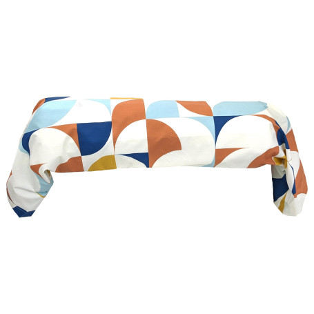 Linnea Taie de traversin 200x43 cm Percale de Coton MODULO Bleu Cobalt