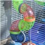 PawHut Cage pour Rongeur Hamster 2 Niveaux avec Tunnel, Bouteille d'eau, Roues, Maison, échelle dim. 46L x 30l x 37H cm