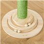 PawHut Arbre à Chat griffoir Forme de Cactus en sisal Naturel avec Pompon Suspendu et Plateforme de Jeu Boules - Ø 32 x 60 cm - 
