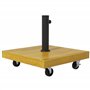 Outsunny Pied de Parasol carré - Base de lestage Poids Net 25kg en métal avec 4 roulettes - dim. 45L x 45l x 36