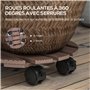 Outsunny Lot de 4 Supports Ronds pour Plantes - Porte Plante à roulettes Support pour Pot de Fleurs, pour intérieur et extérieur