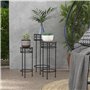 Outsunny Lot de 3 supports pot de fleurs supports pour plantes ronds étagère à fleurs portes plantes empilables - plateaux aspec
