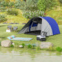 Outsunny Tente de Camping familiale 3-4 Personnes avec Double Toit 3000 mm et Sac de Transport, Tente Tunnel étanche légère vent