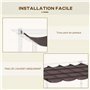 Outsunny Toile de Toit pour pergola tonnelle rétractable de 3 x 3 m - café