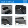 Outsunny Chaise Longue Double avec Toit Solaire, Appui-têtes détachables, Bain de Soleil de Patio pour 2 Personnes, transat de t