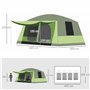 Outsunny Tente de Camping avec Porche pour 4 à 8 Personnes, Tente familiale légère Portable Facile à Installer, Sac de Transport