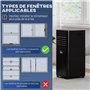 HOMCOM Climatiseur mobile 7000 BTU climatiseur portable 4 en 1 déshumidificateur, refroidissement, ventilateur et modes sommeil,