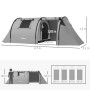 Outsunny Tente de Camping pour 3-4 Personnes, Tente familiale avec 1 Salon et 1 Chambre, imperméable, Facile à Transporter avec 