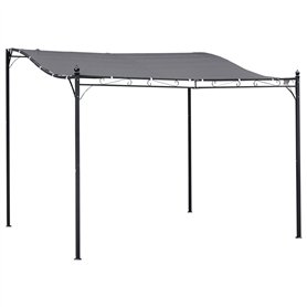 Outsunny Pergola de Jardin auvent 3 x 3 m adossable