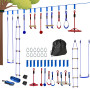 AIYAPLAY Parcours d'obstacles Ninja pour Enfants 10 Accessoires 10 m Charge 50 kg Slackline et Sac de Transport