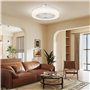 HOMCOM Ventilateur plafond réversible avec lumière et télécommande 46 cm, 3 couleurs, 6 vitesses, minuterie, luminosité réglable
