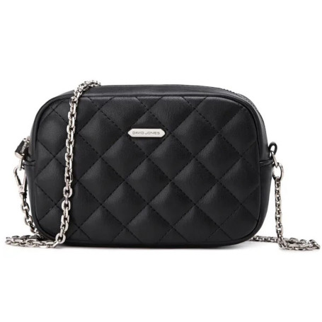 David Jones - Petit Sac Bandoulière Matelassé Femme - Mini Sac à Main Chaînes Porté Epaule Simili Cuir PU - Besace Sacoche Poche
