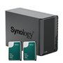 Bundle NAS Synology DS224+ 2Go avec 2 disques Synology 4To HAT3300, Non assemblé Noir