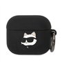 Karl Lagerfeld KLA3RUNCHK Étui pour Airpods 3 Noir Silicone Choupette Head 3D