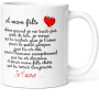 Luigi Collection Mug Mon Fils je t’Aime Humour Tasse Message drôle Amour Idée Cadeau Original d'Homme Garçon Enfant Famille pour
