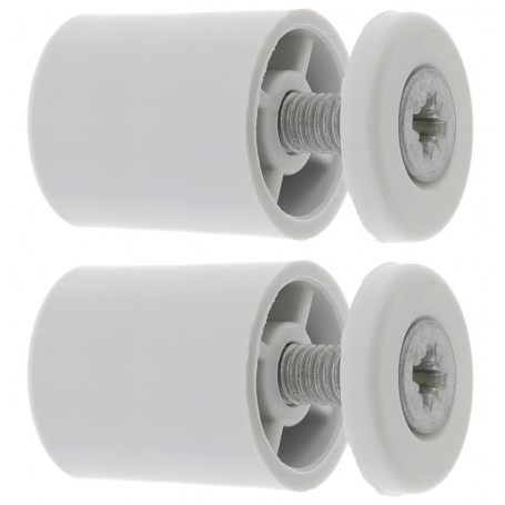 cyclingcolors 2x Butée d'arrêt de lame finale de volet roulant ronde 25mm Ø22mm en PVC avec rondelle et vis Store Fenêtre Enroul