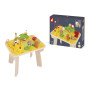 Janod - Table d'Activités en Bois Thème Ferme - 8 Activités pour Enfants - Hauteur Plateau 32cm - Jouet d'Éveil - Développement 