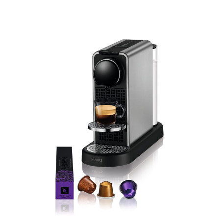 Machine à Café Nespresso Krups Citiz Platinum Titane Cafetière Dosettes YY5077FD