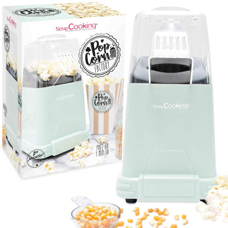 ScrapCooking - Pop Corn Factory - Machine à Popcorn Électrique - Prêt en 1 min 30 - Sans Huile ou Matières Grasses - Appareil Ré