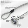 Câble de Haute Sécurité Verrouillable à Clé pour Ordinateur Portable