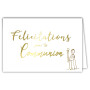 68-6009 Carte Félicitations pour ta Communion Garçon Fille Texte Doré Brillant - Avec Enveloppe Blanche Format 12x17