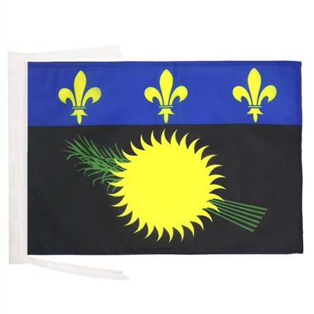 AZ FLAG - Drapeau Guadeloupe - 45x30 cm - Pavillon Guadeloupéen - France 100% Polyester Avec Deux Cordelettes - 20g