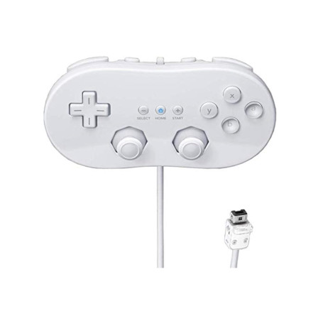 Straße Game Manette Classic Pro Blanche pour Nintendo Wii/Wii U – Style Rétro – Compatible Jeux Console Virtuelle et WiiWare – C